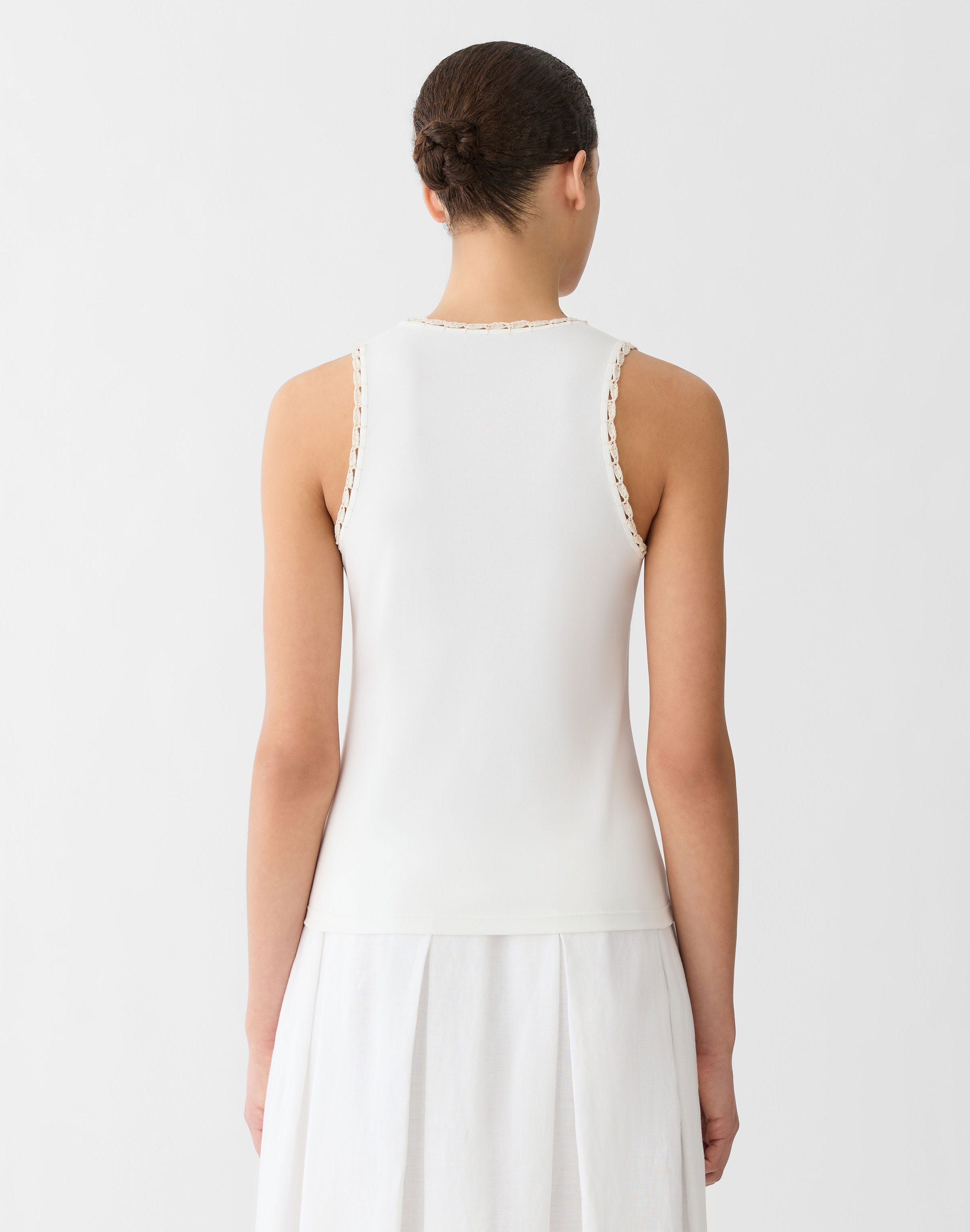 Cotton Rib Crochet Trim Tank