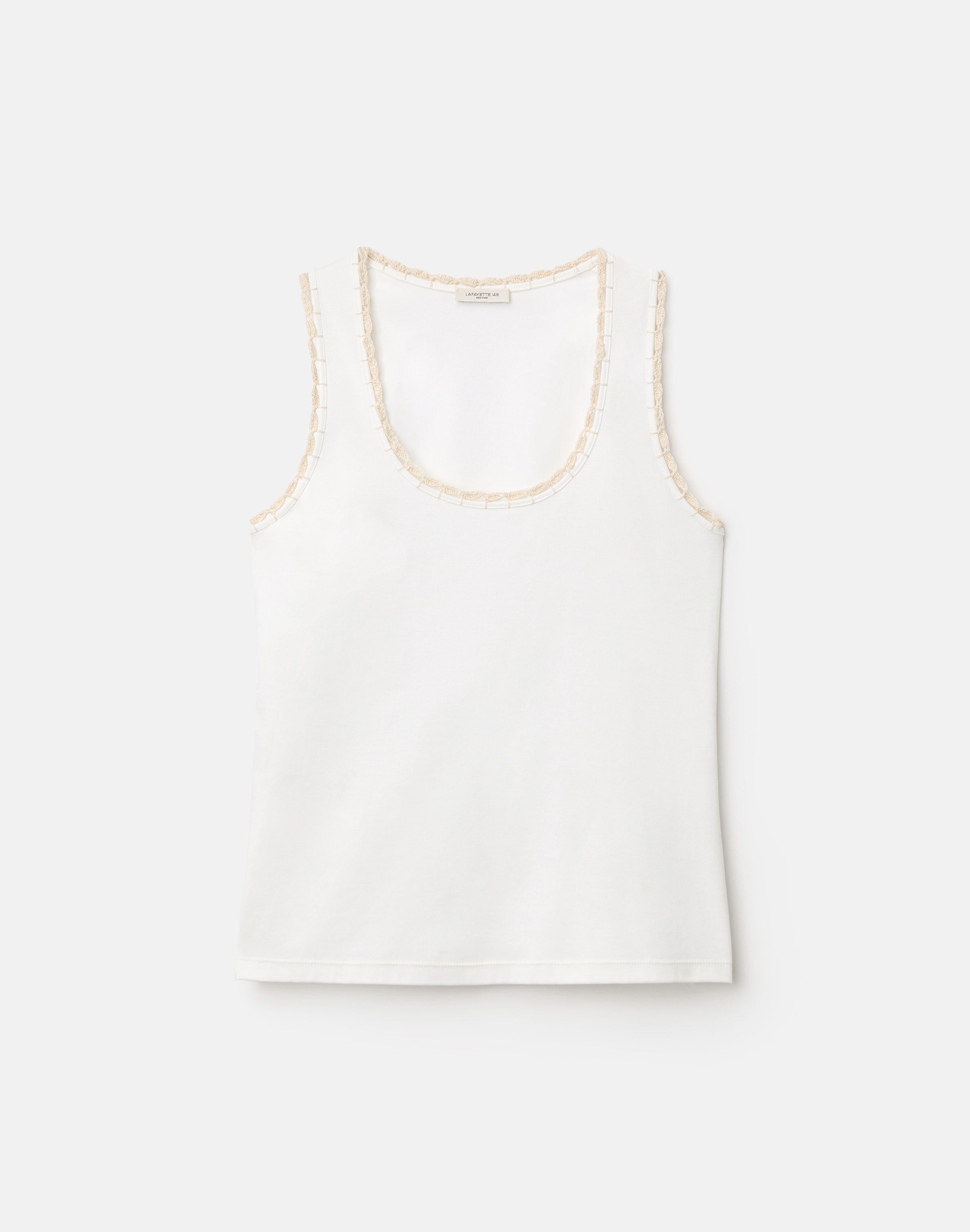Cotton Rib Crochet Trim Tank