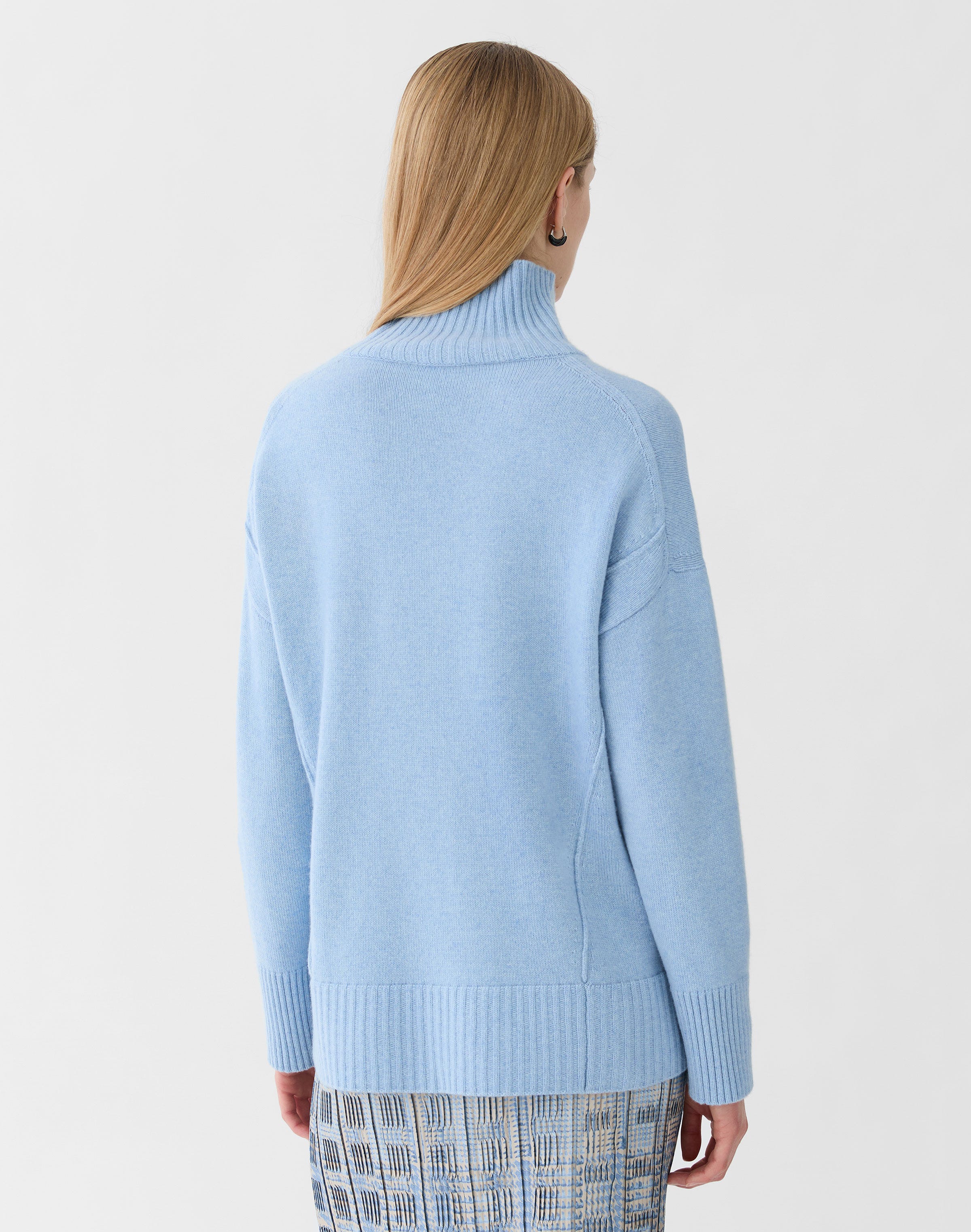 Plus-Size Cashmere Stand Collar Sweater