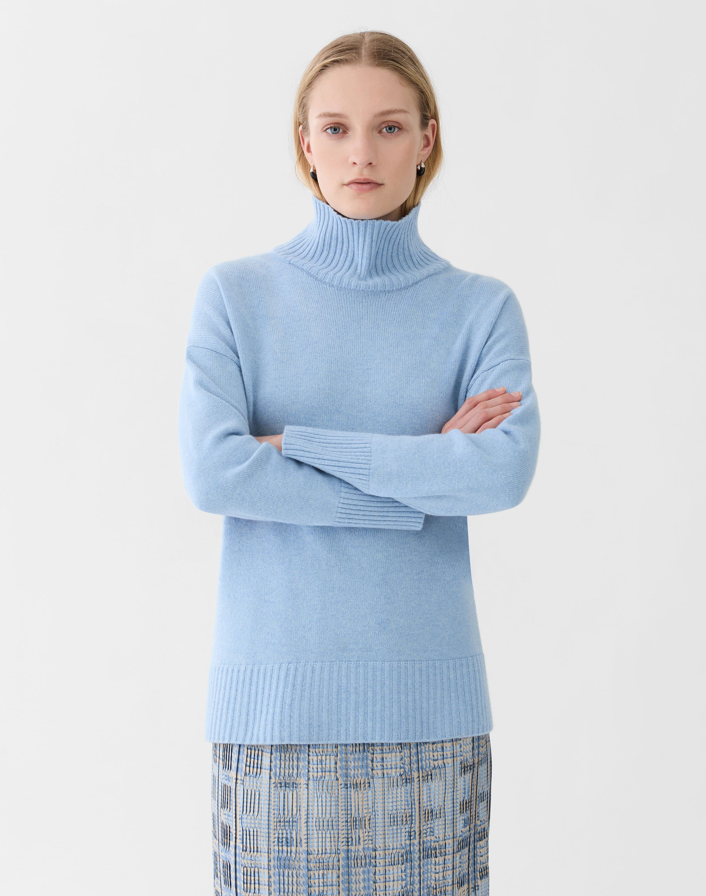 Plus-Size Cashmere Stand Collar Sweater