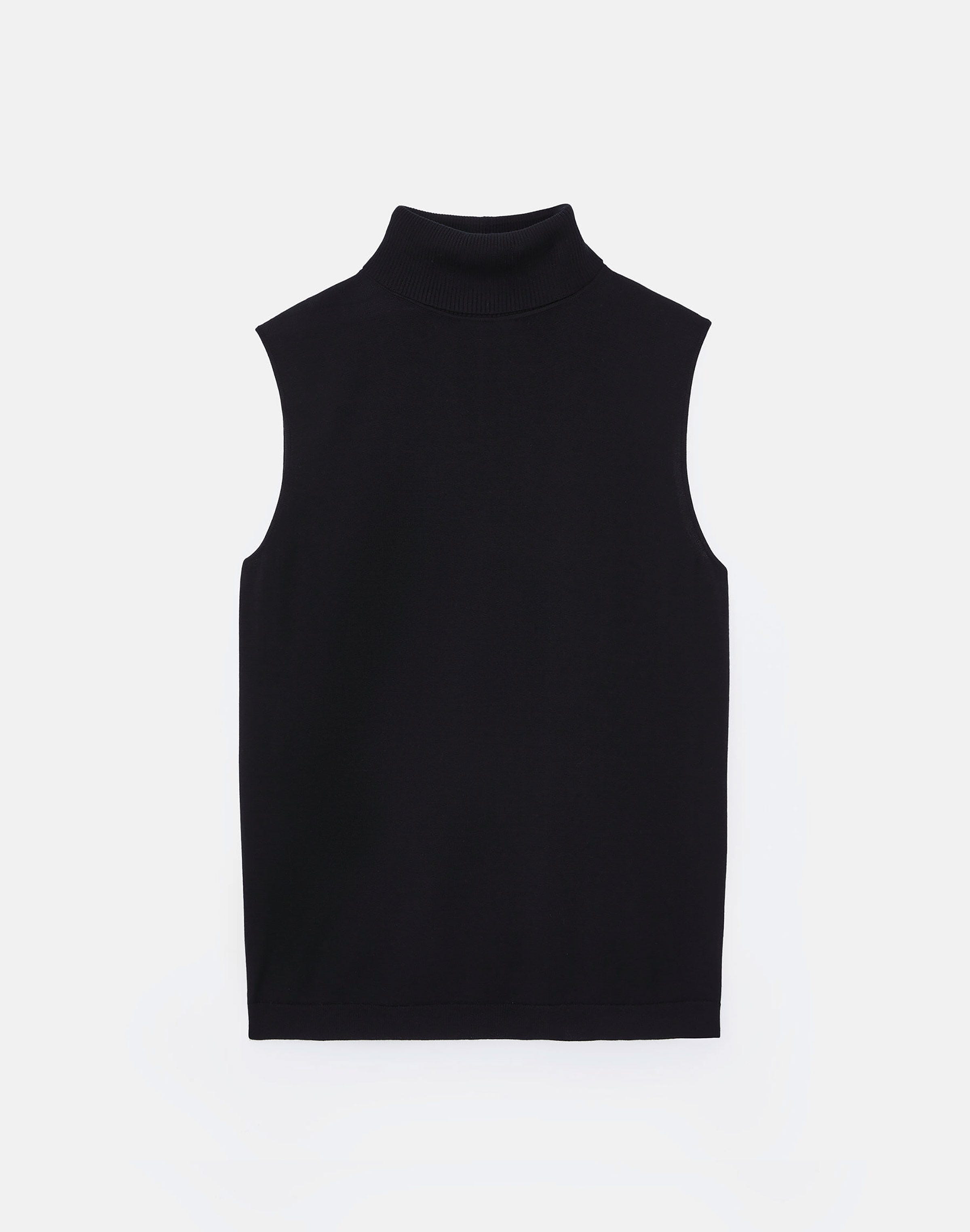 Responsible Matte Crepe Sleeveless Turtleneck