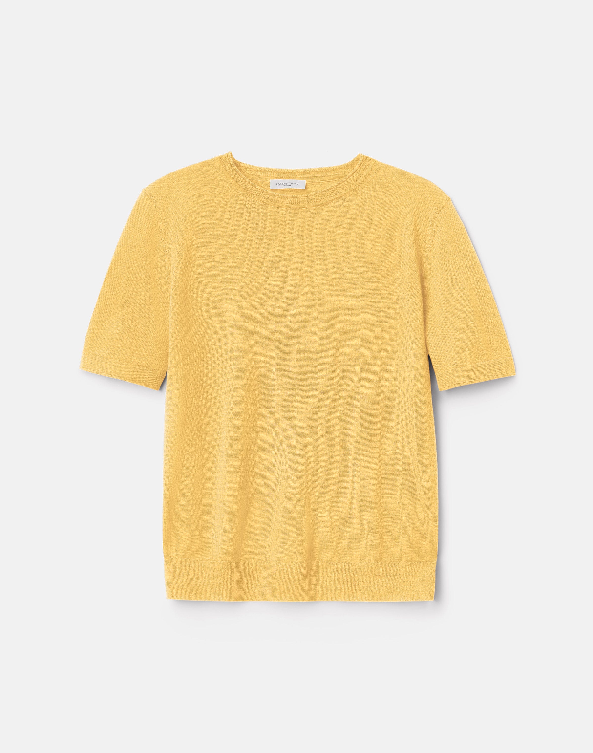 Fine Gauge Cashmere Crewneck Short Sleeve Sweater