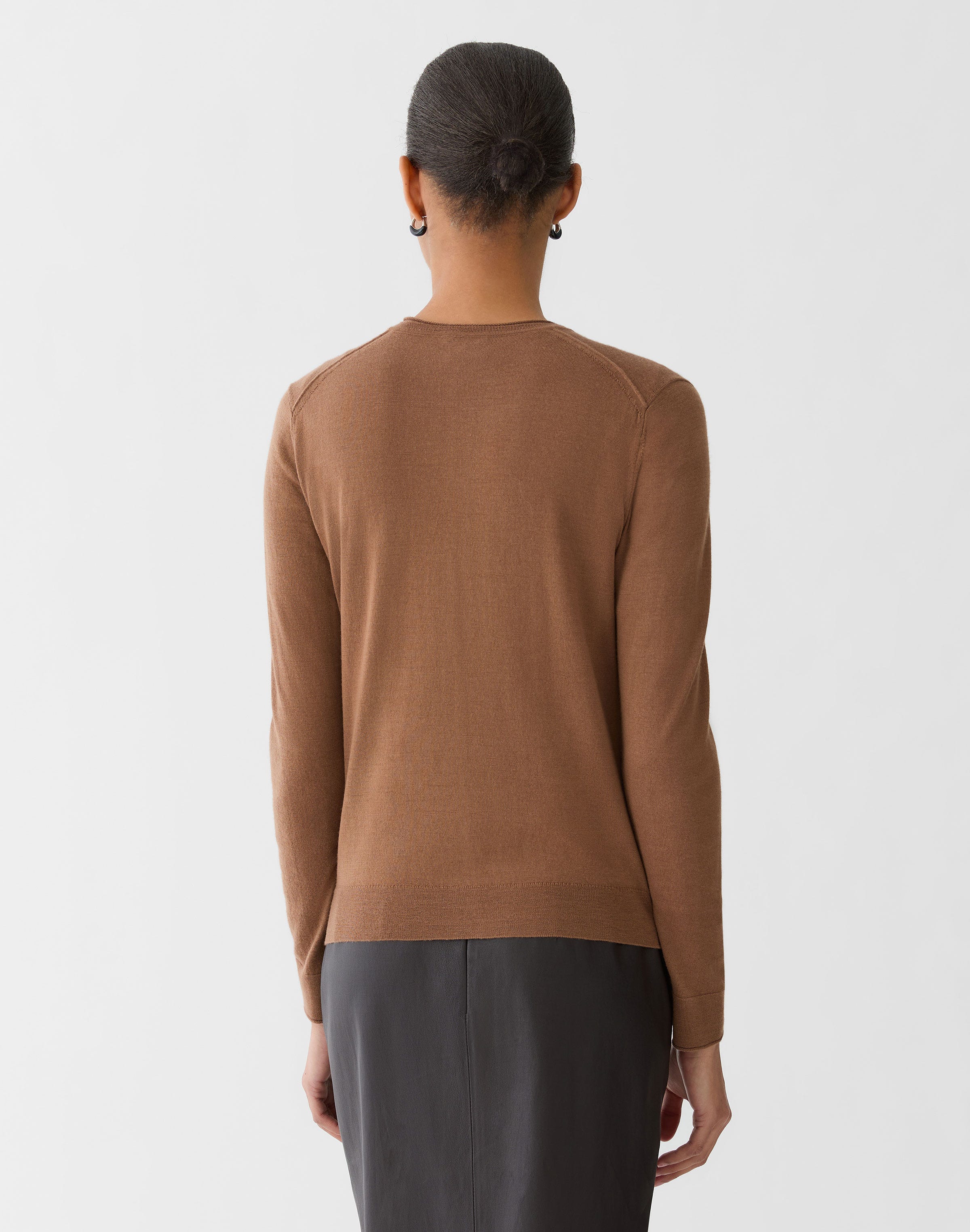 Plus-Size Fine Gauge Cashmere Cardigan