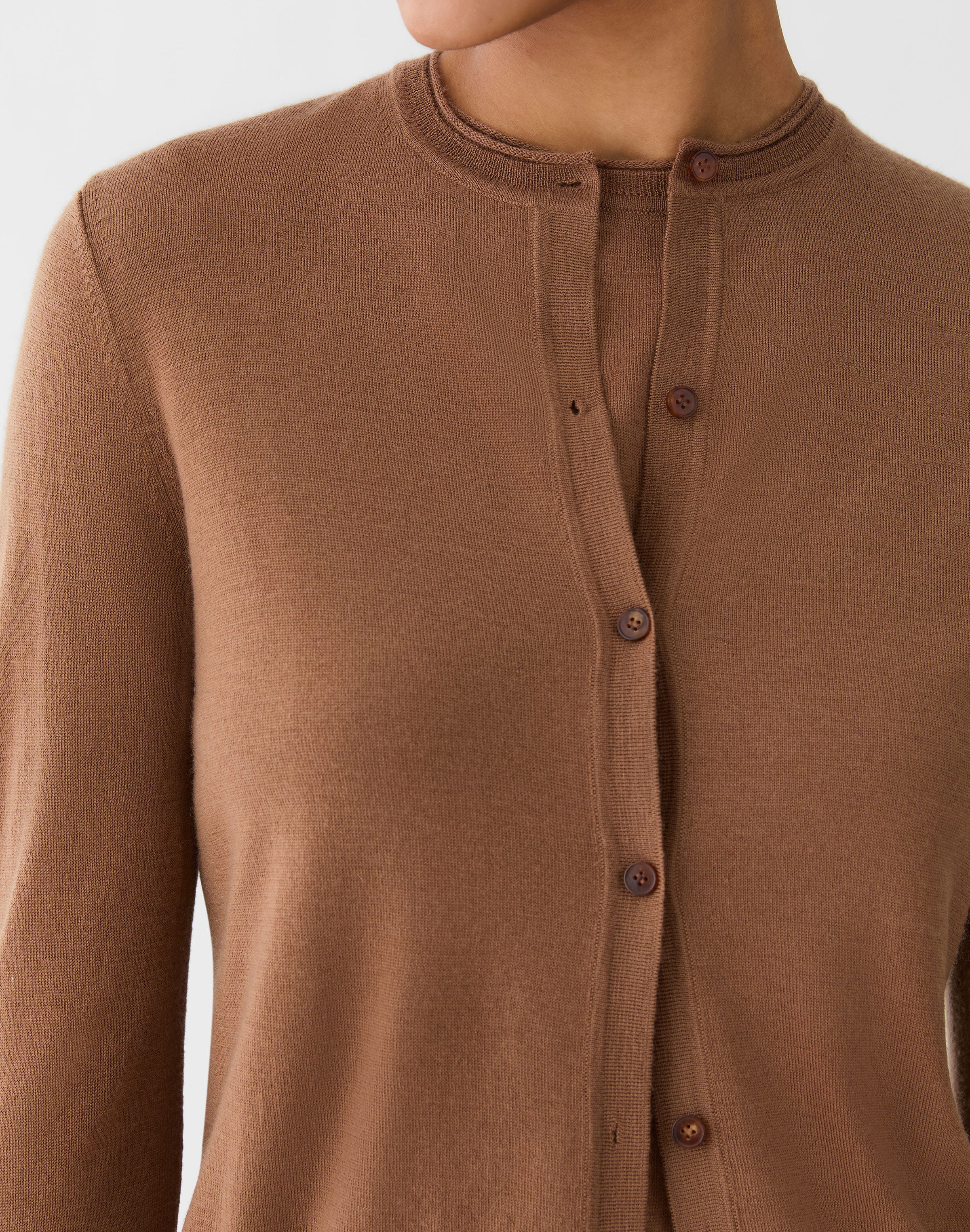 Plus-Size Fine Gauge Cashmere Cardigan
