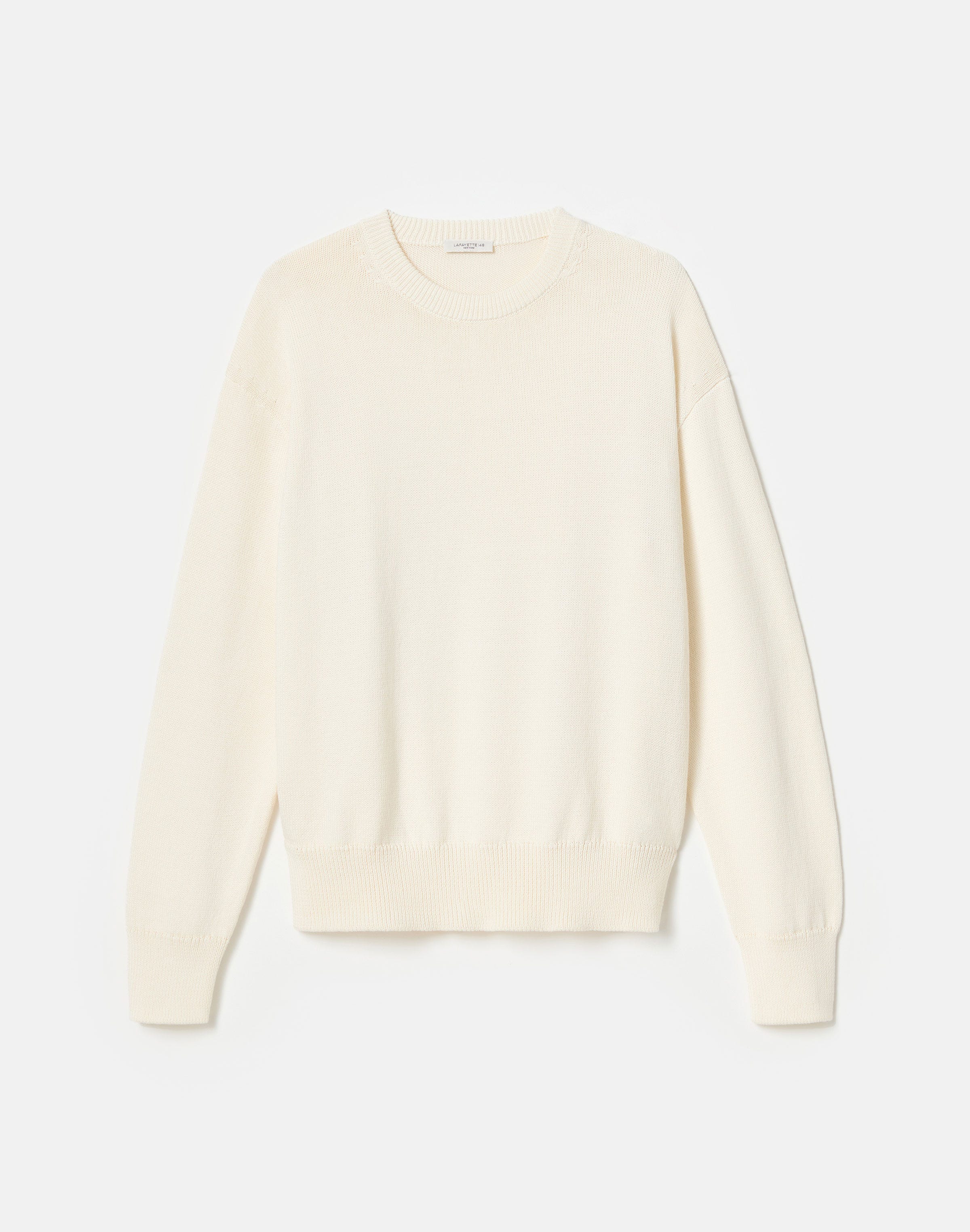 Plus-Size Cotton-Silk Tape Crewneck Sweater