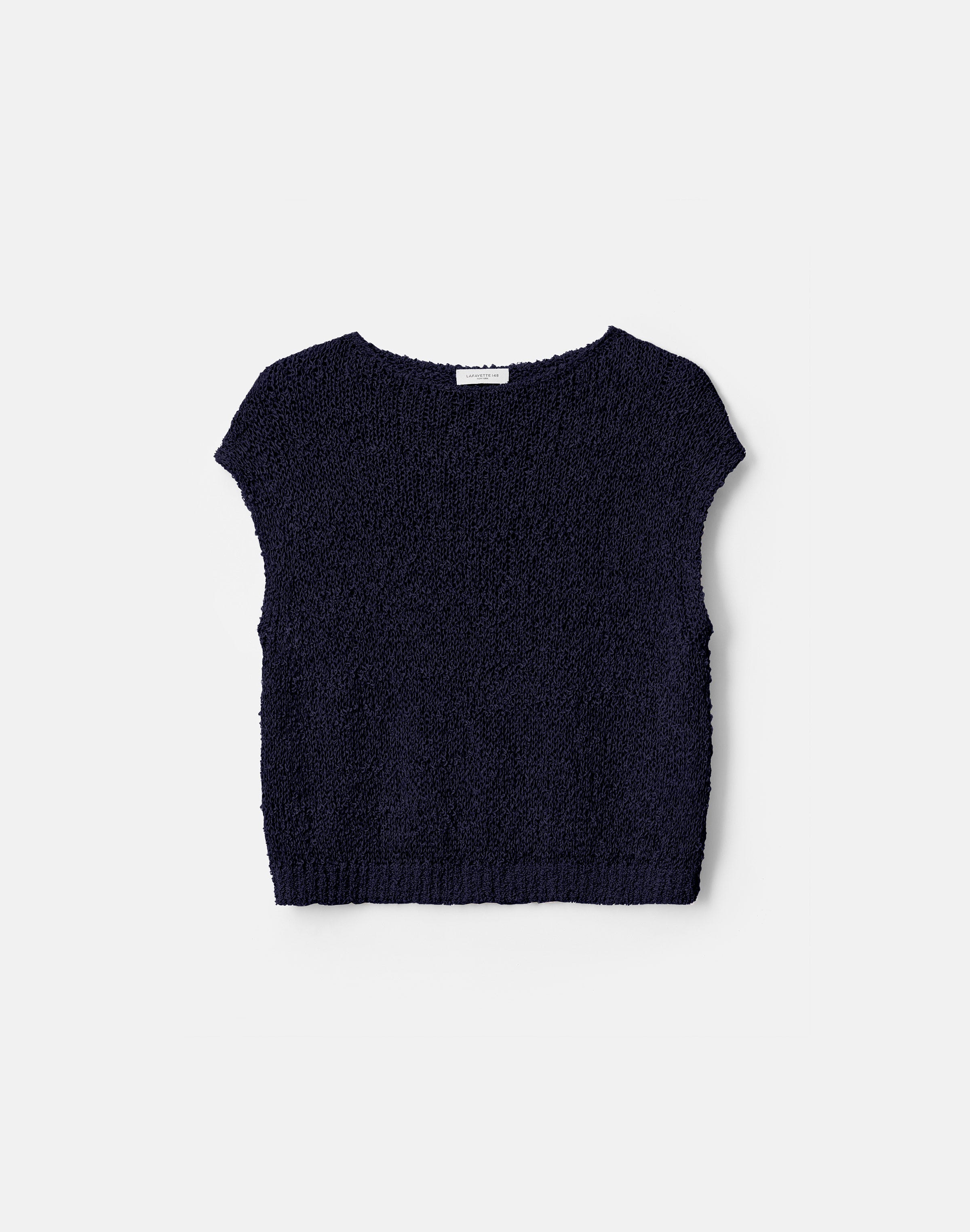 Cotton-Silk Loop Open Stitch Shell