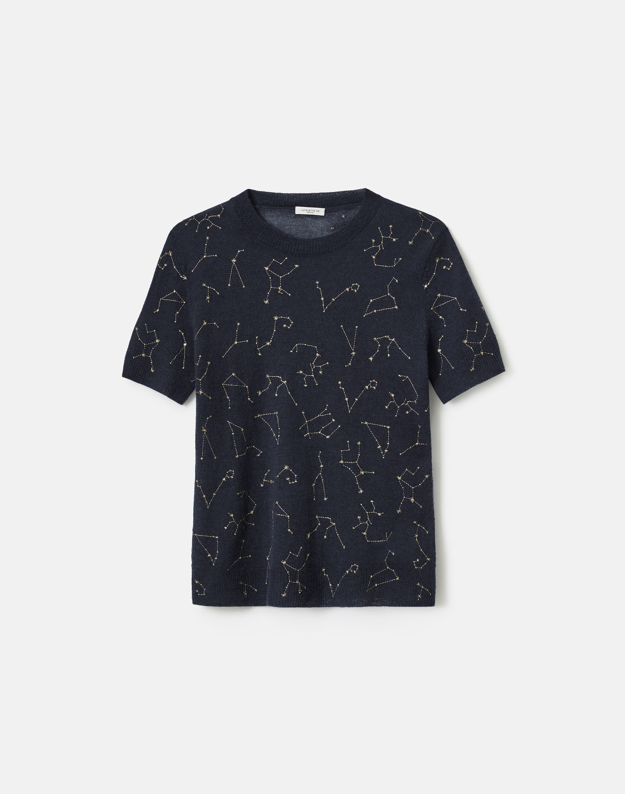 Fine Gauge Cashmere Embroidered Constellation Sweater