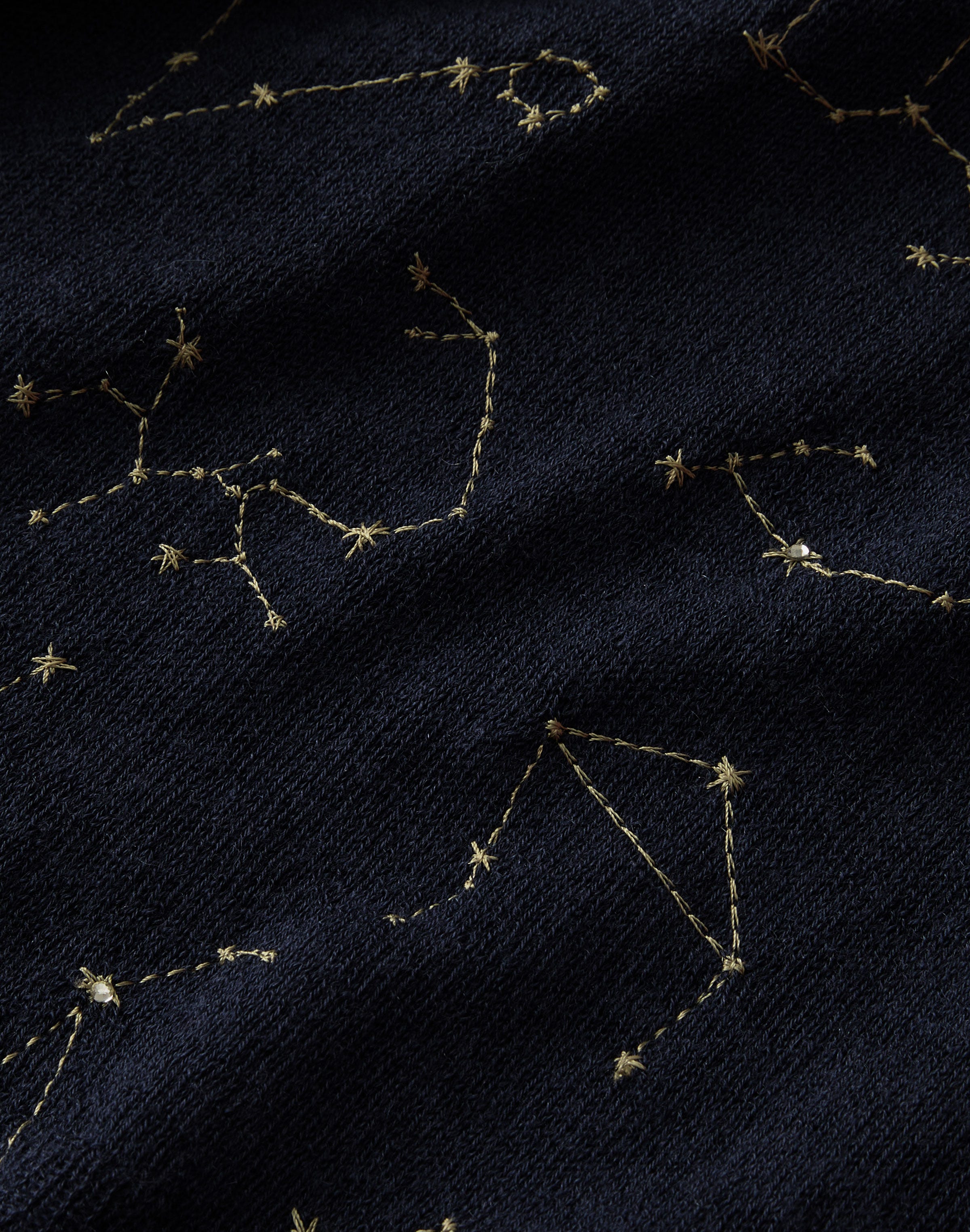 Fine Gauge Cashmere Embroidered Constellation Cardigan