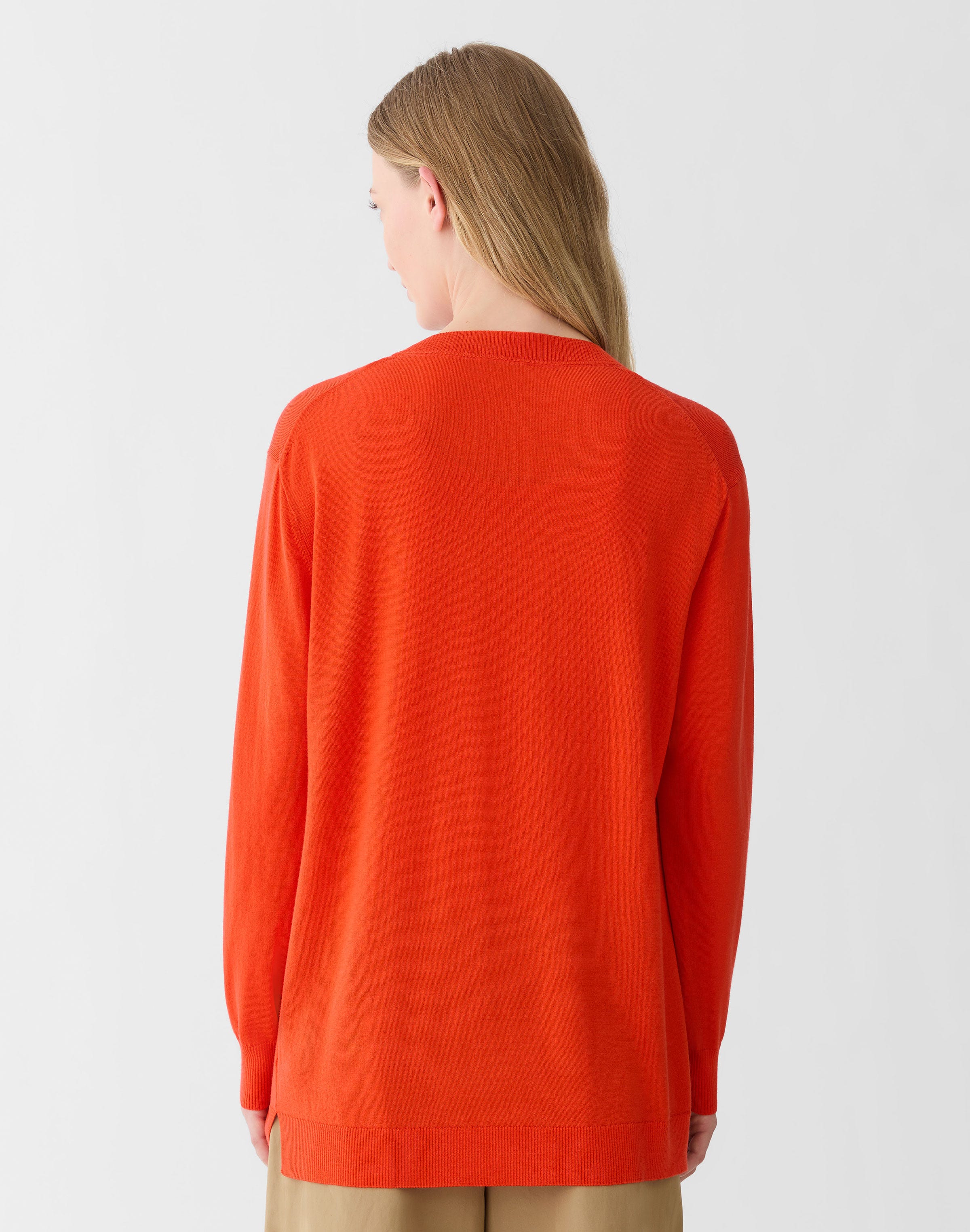 Plus-Size Superfine Merino Wool Cardigan