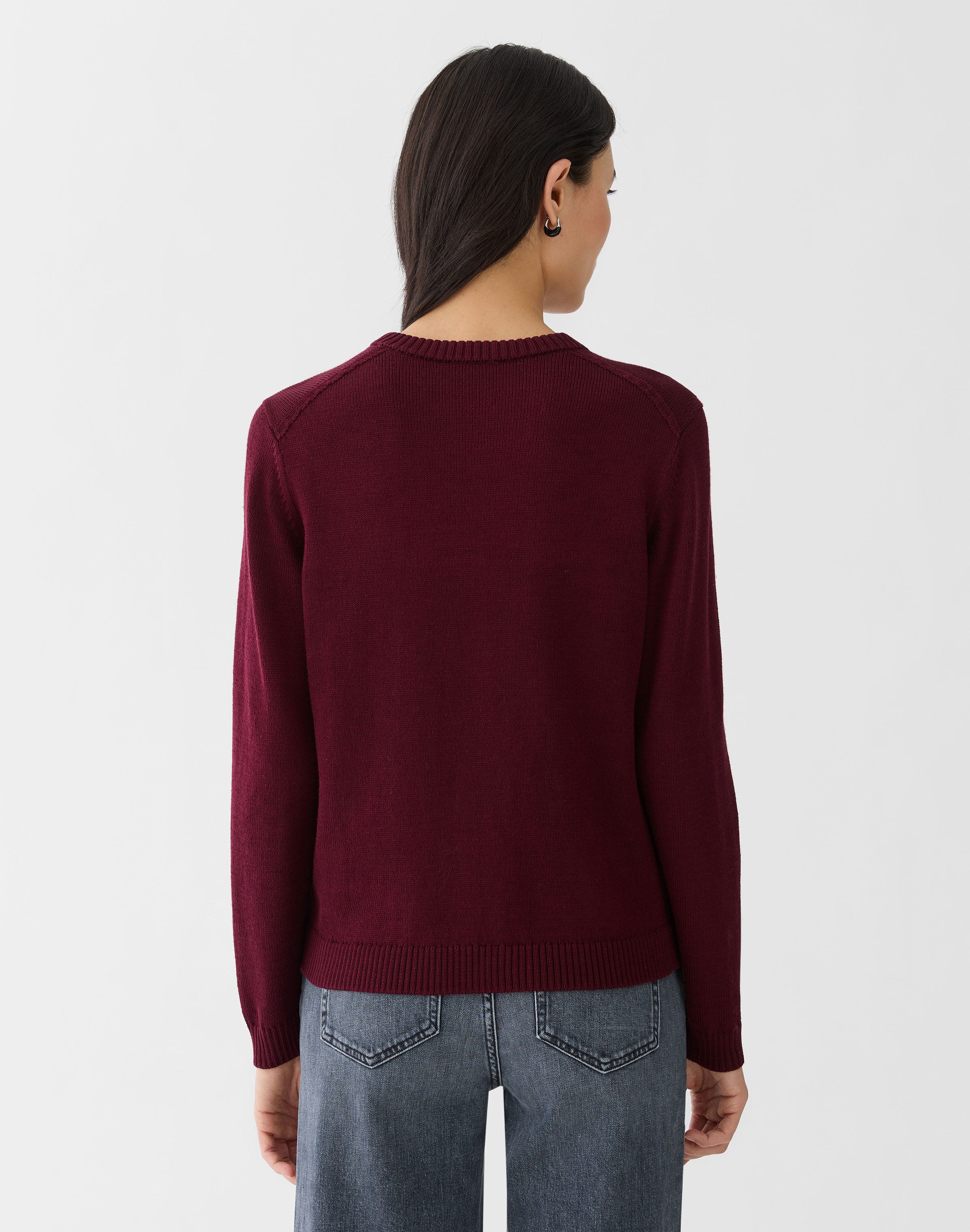 Petite Cotton-Silk Crewneck Bomber Cardigan