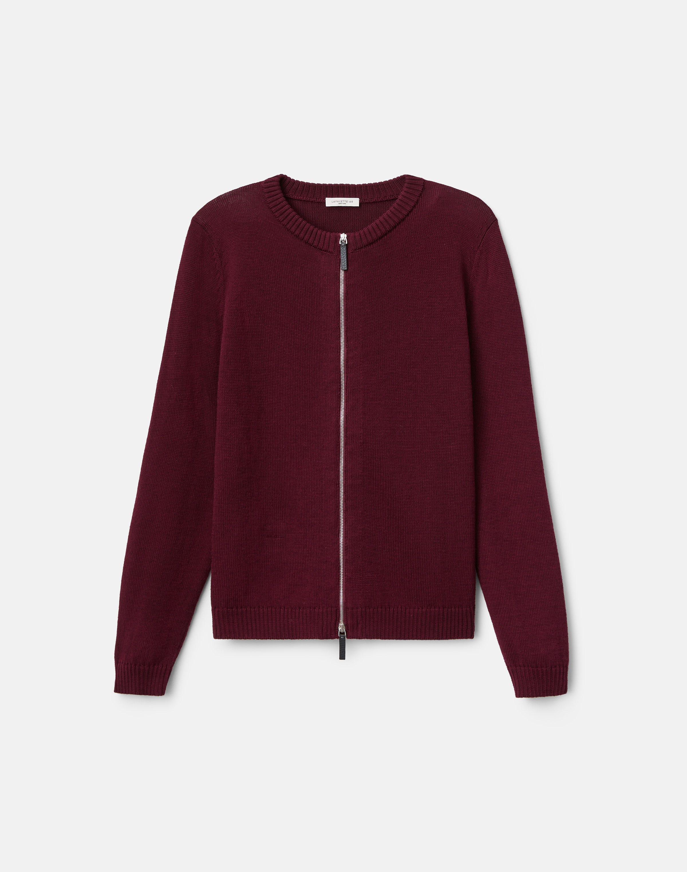 Petite Cotton-Silk Crewneck Bomber Cardigan