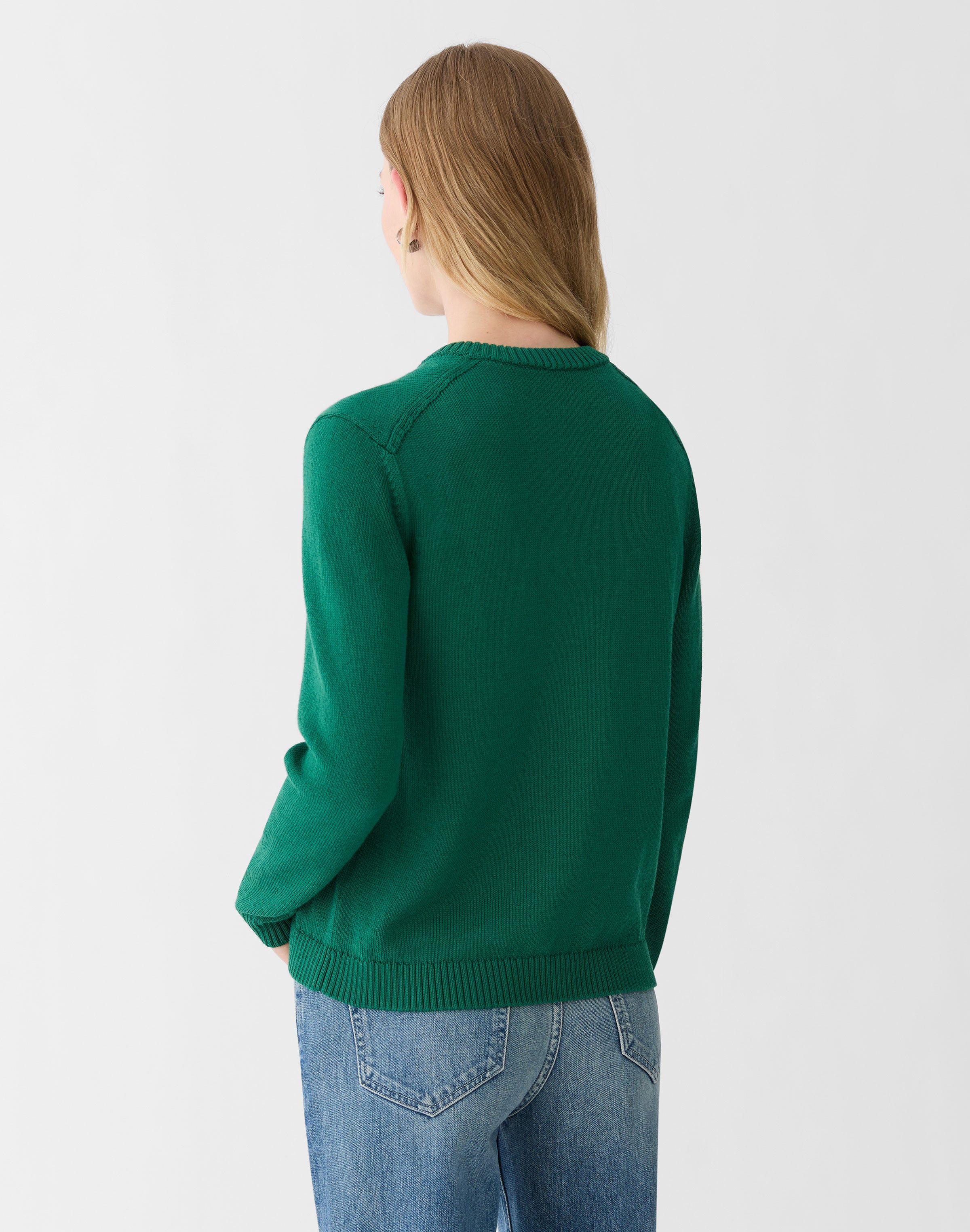 Cotton-Silk Crewneck Bomber Cardigan
