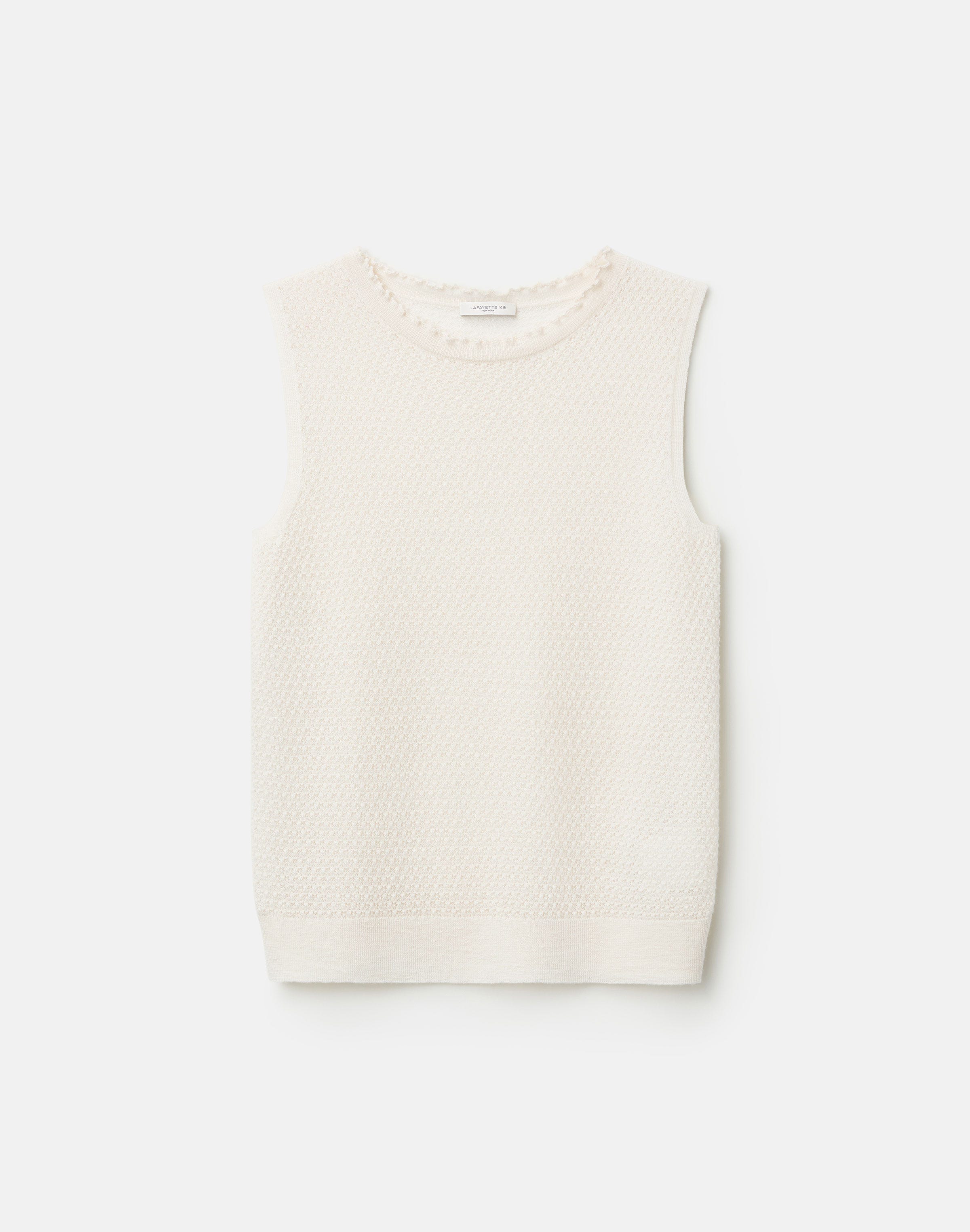 Fine Gauge Cashmere Pointelle Shell