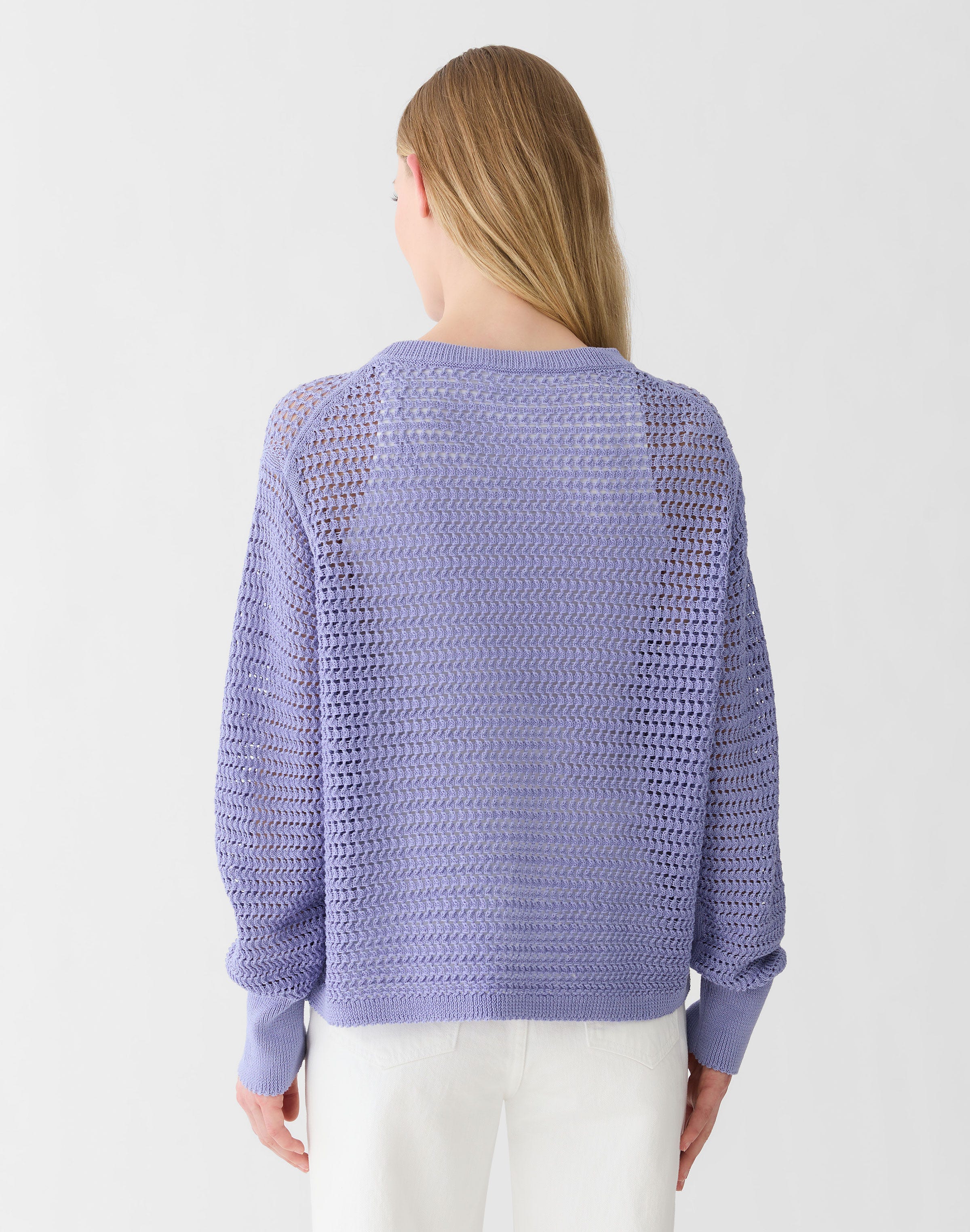 Fine Cotton Rope Open Knit Sweater