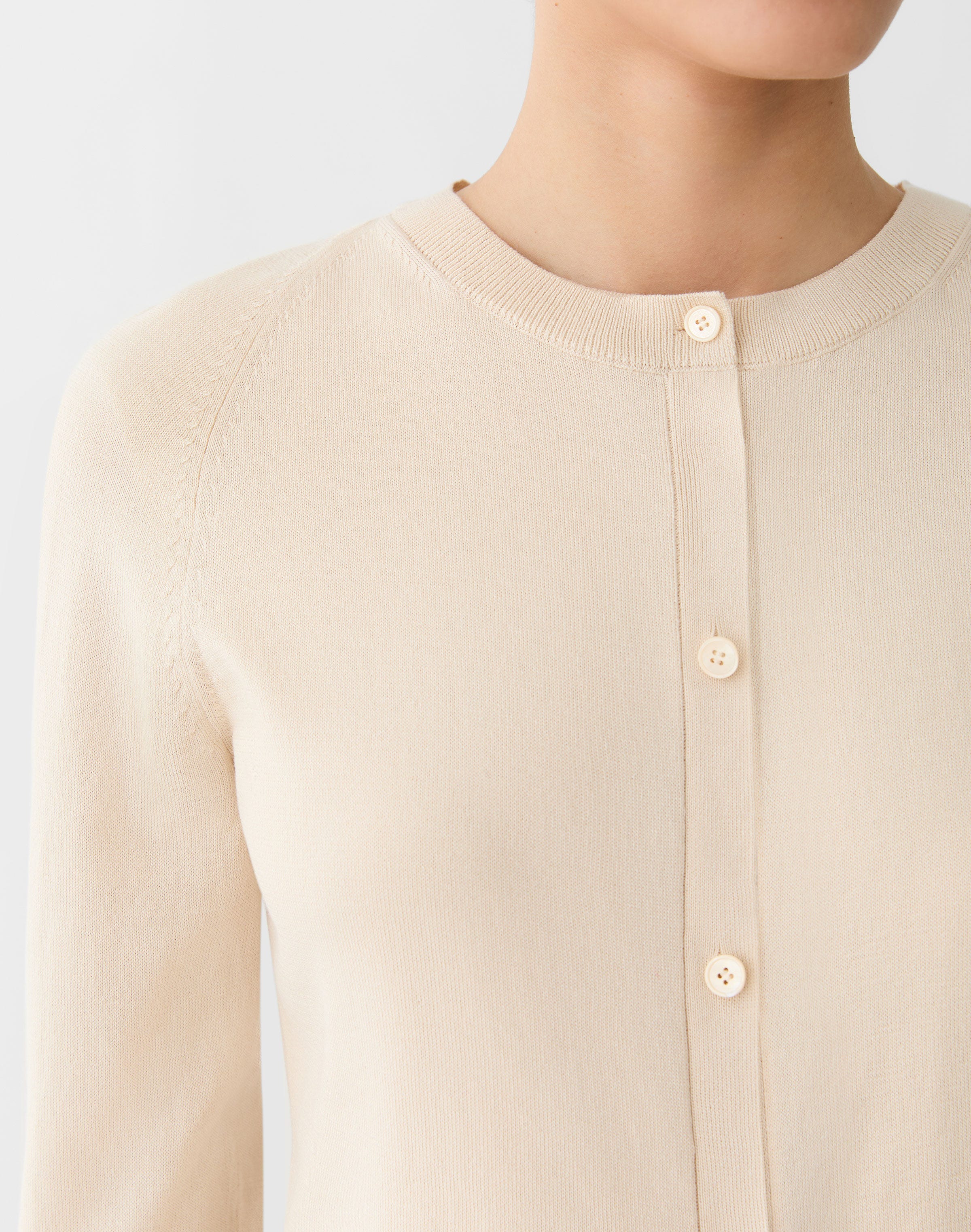 Fine Cotton-Silk Cropped Cardigan