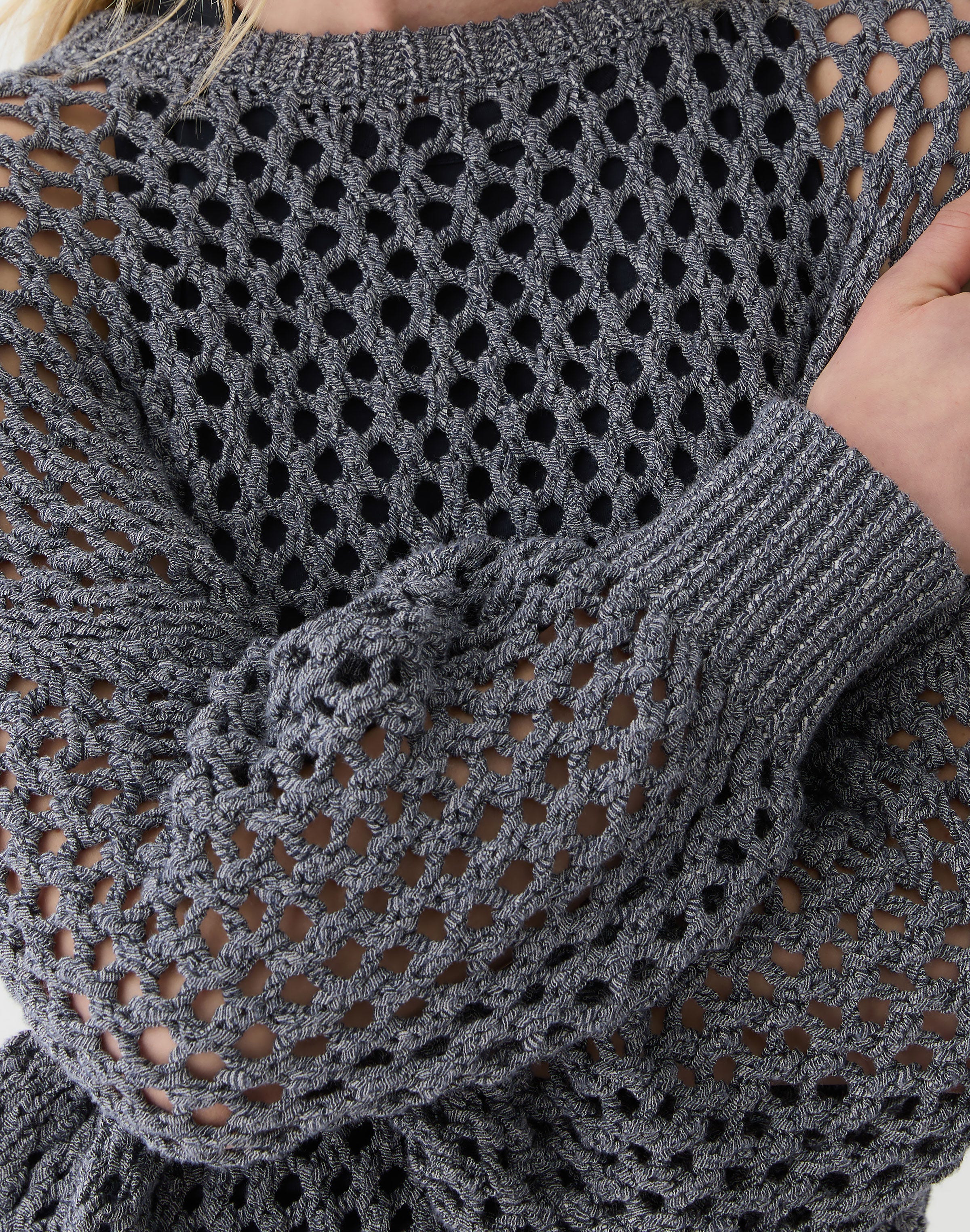 Hand Knit Cotton Open Stitch Sweater