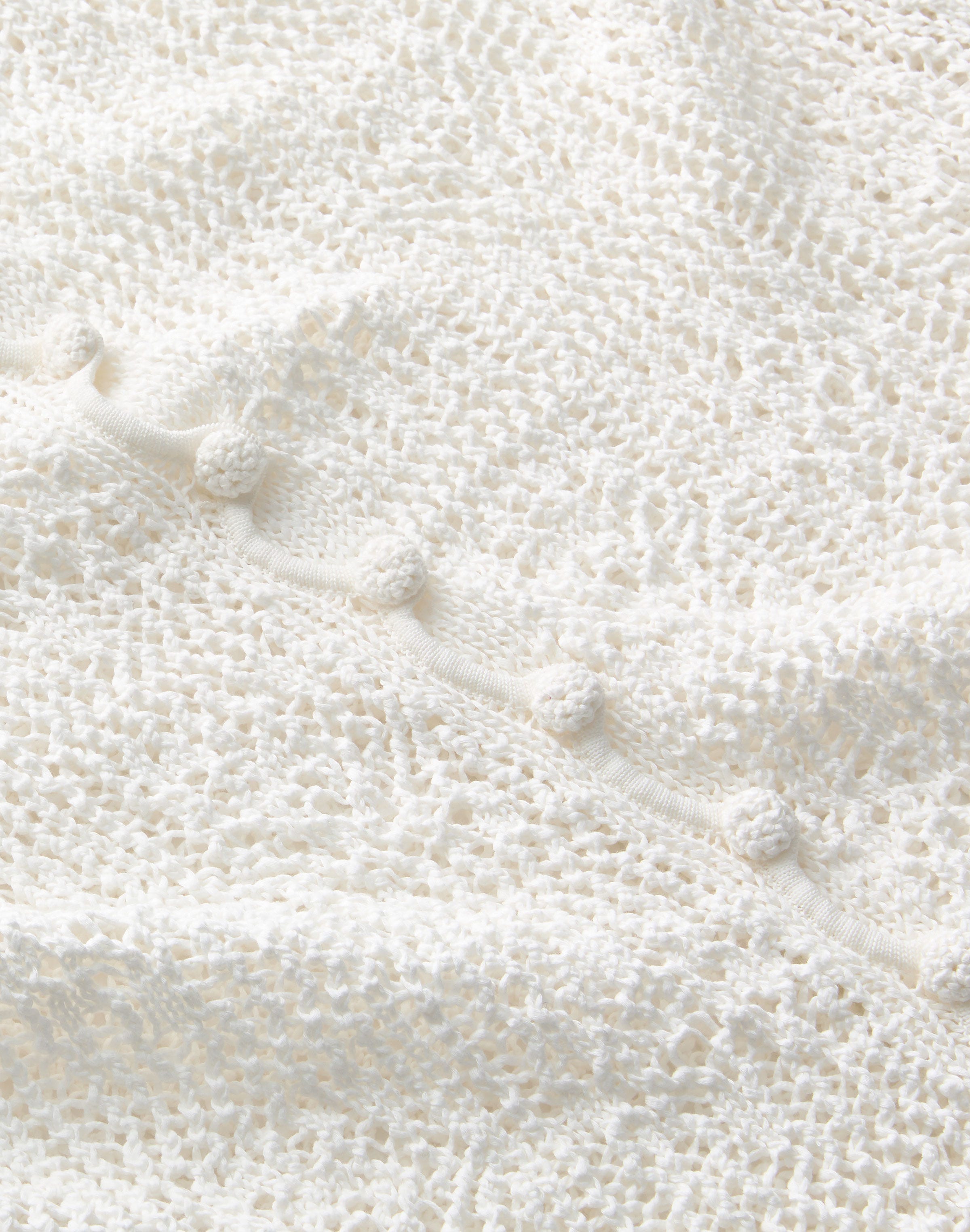 Cotton Tape Lace Stitch Buttoned Sweater