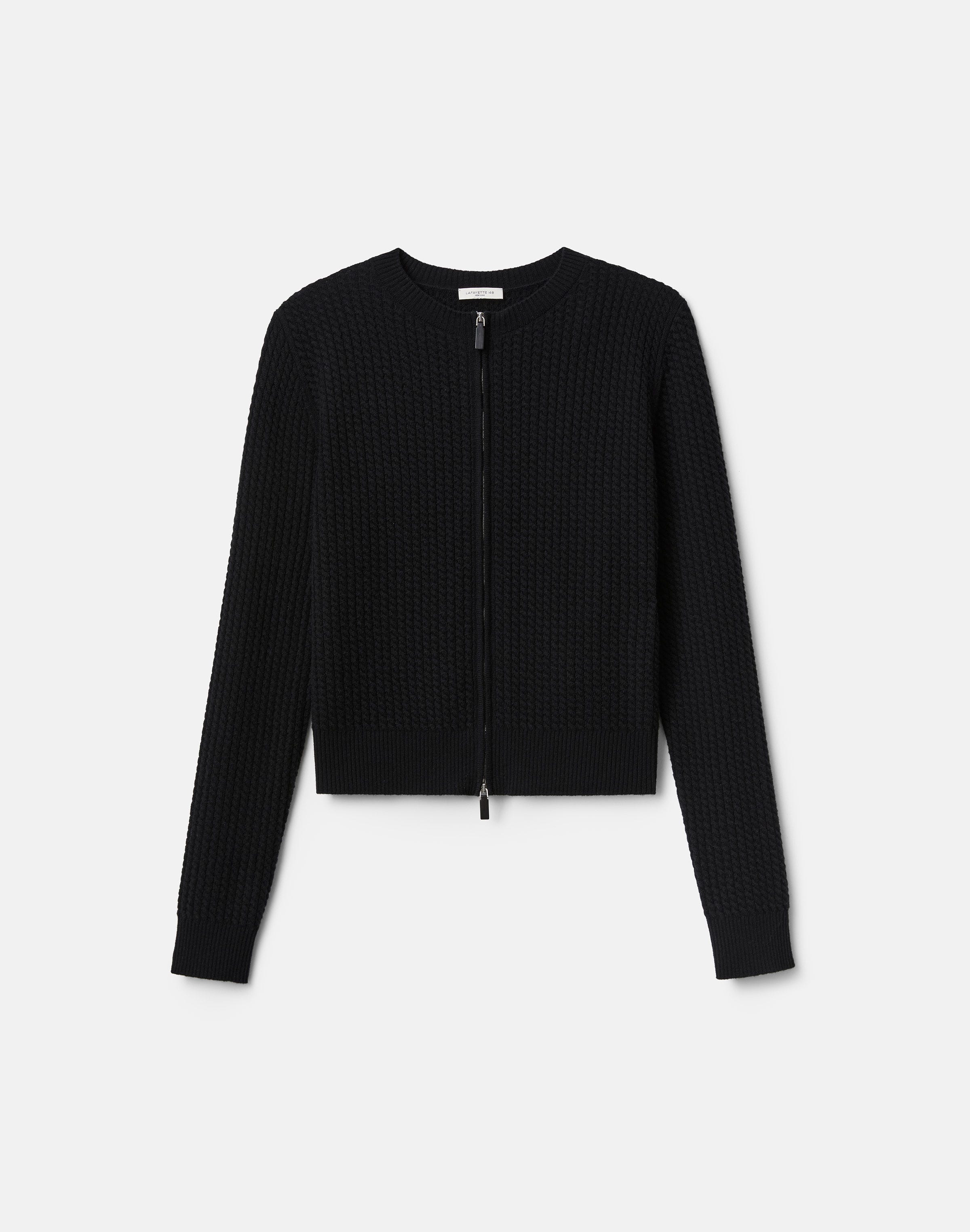 Cashmere Cable Knit Cropped Cardigan