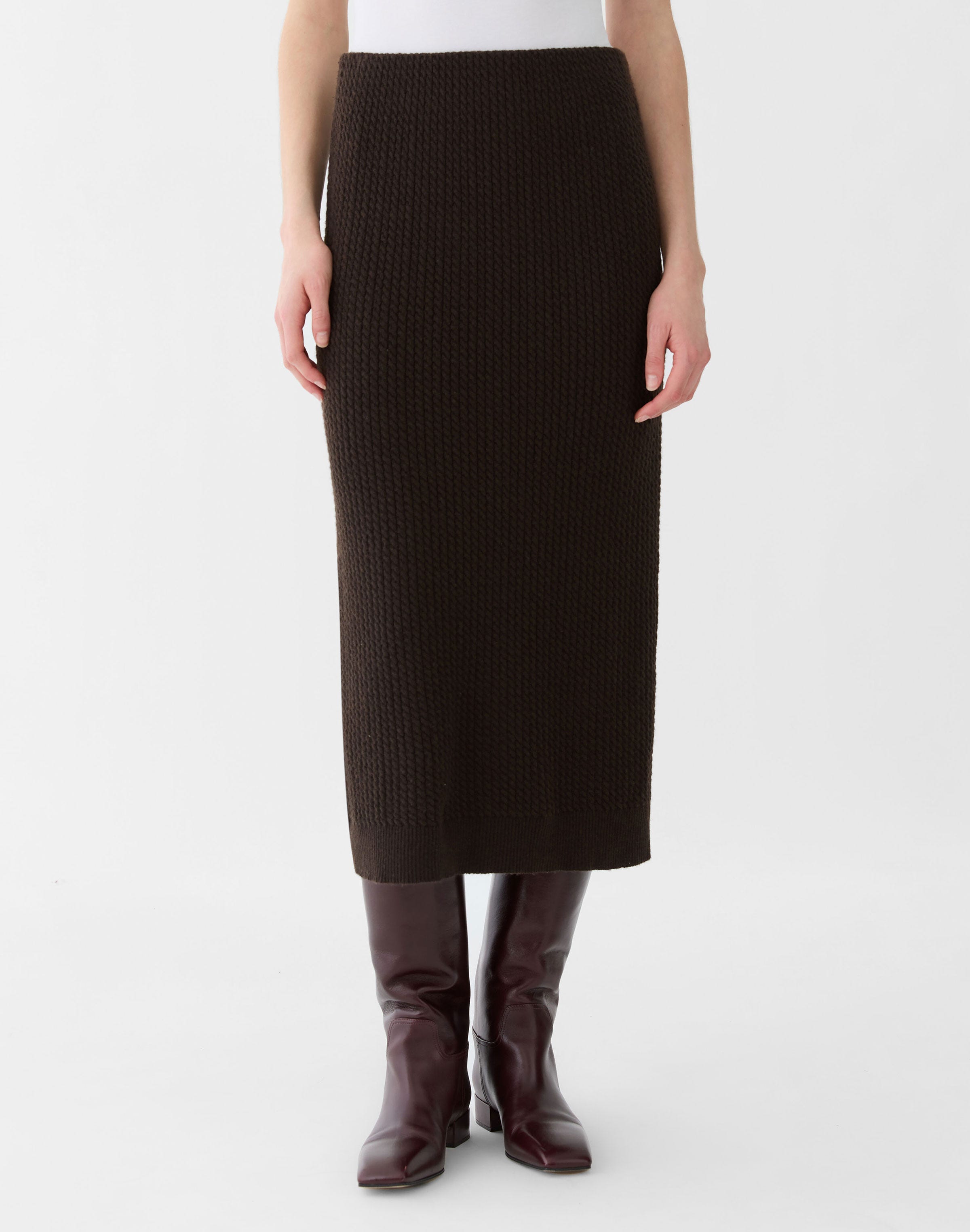 Cashmere Cable Knit Skirt