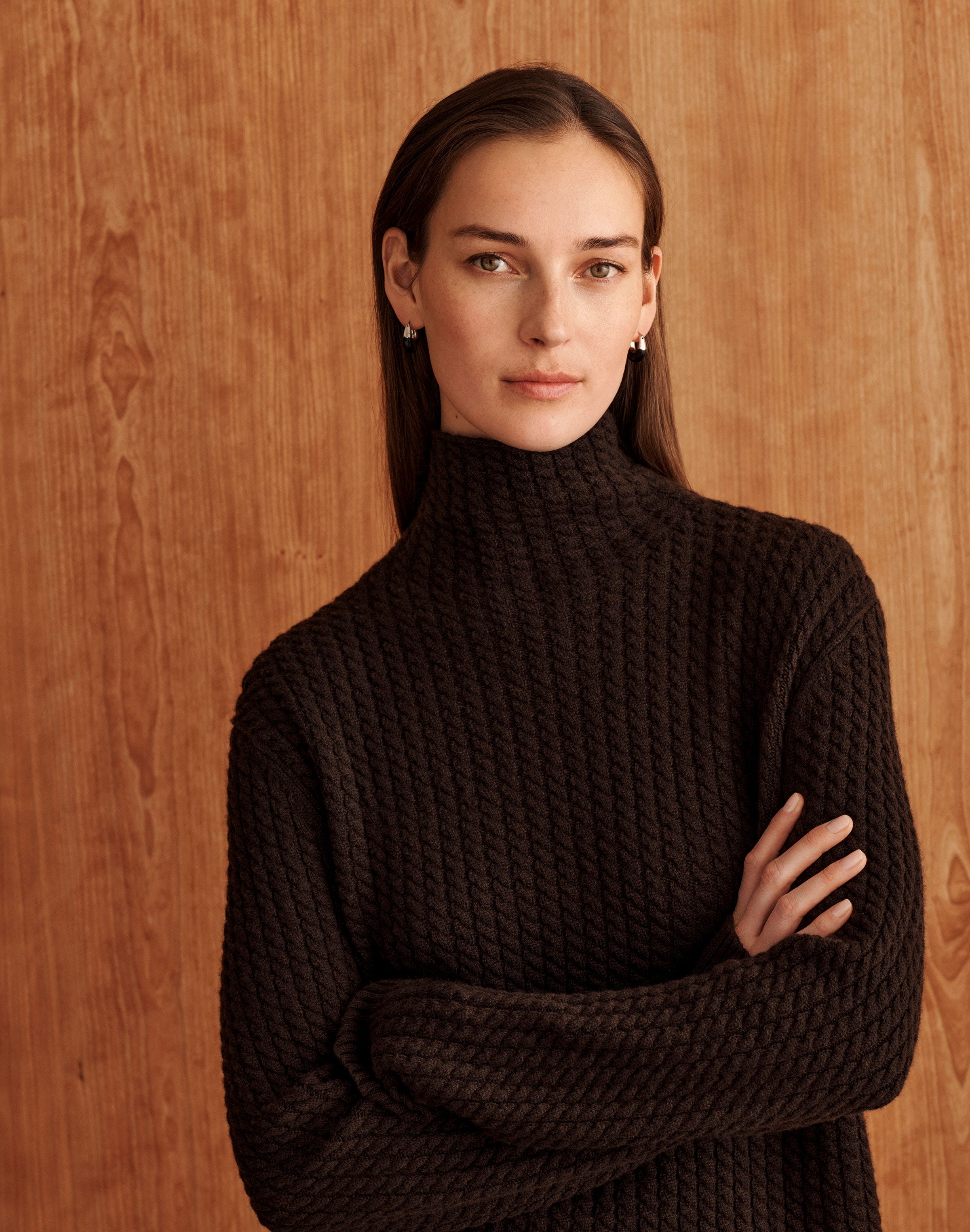 Cashmere Cable Knit Sweater and Skirt 