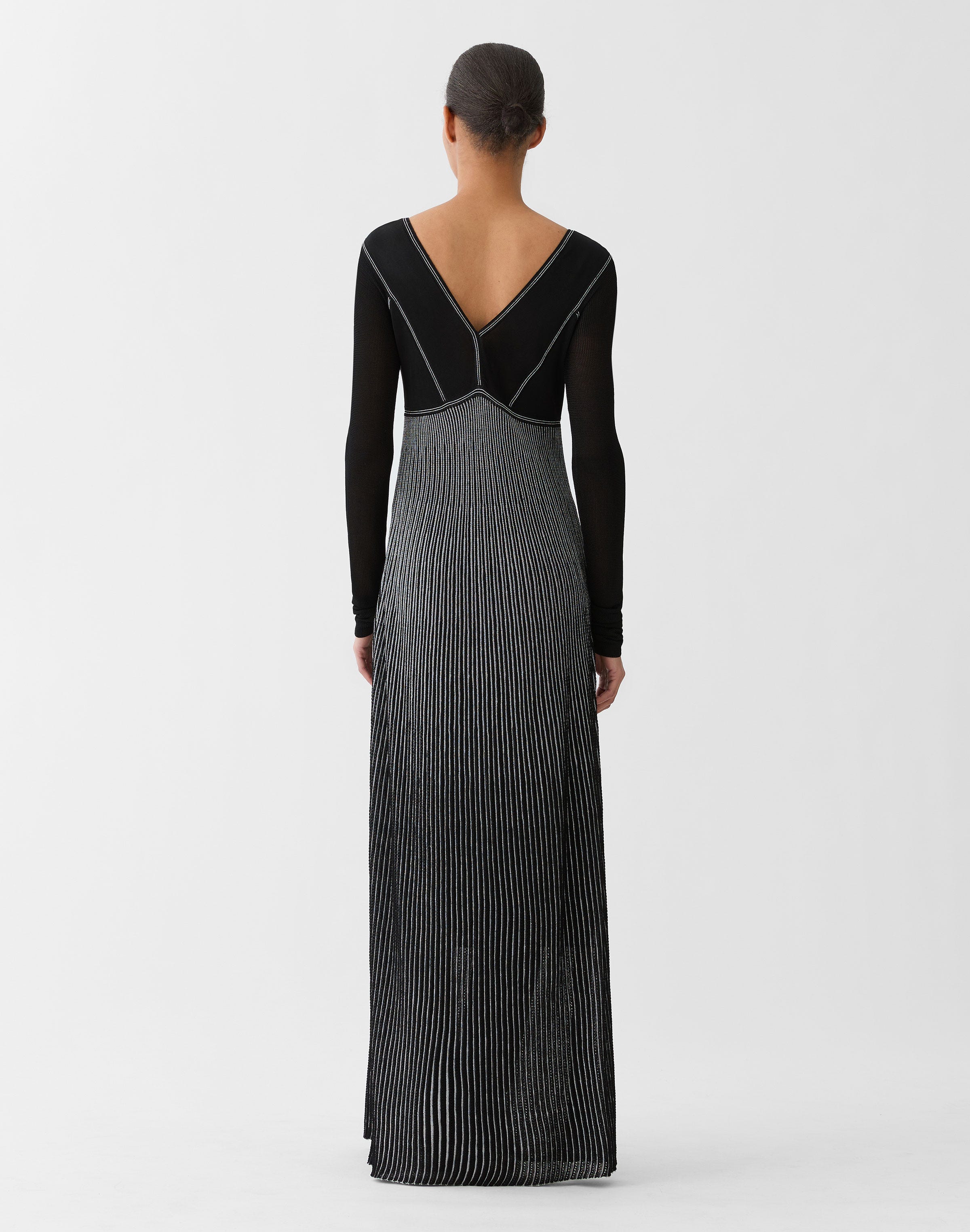 Metallic Shimmer Pointelle Knit Gown
