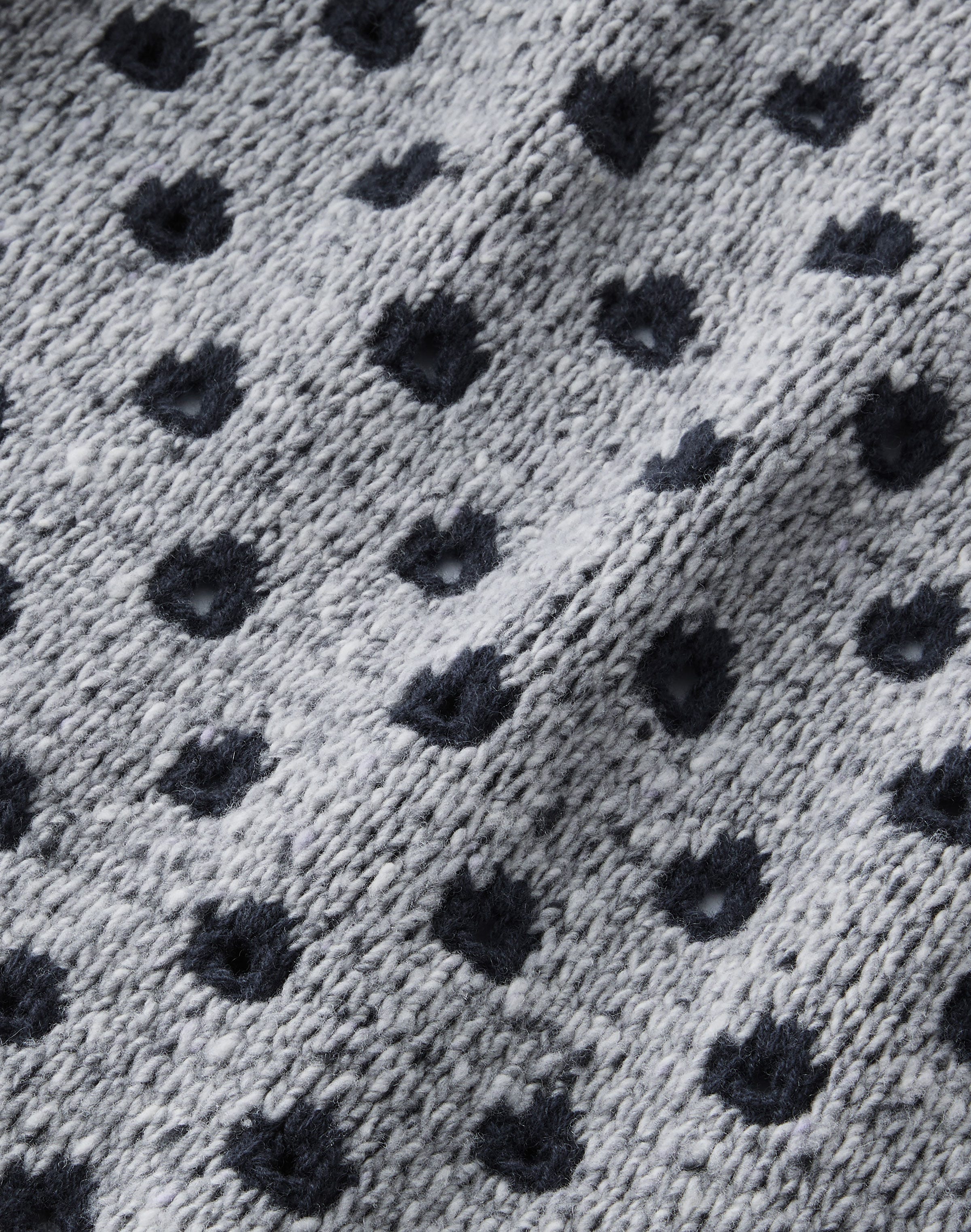 Polka Dot Jacquard Wool-Cashmere Donegal Sweater