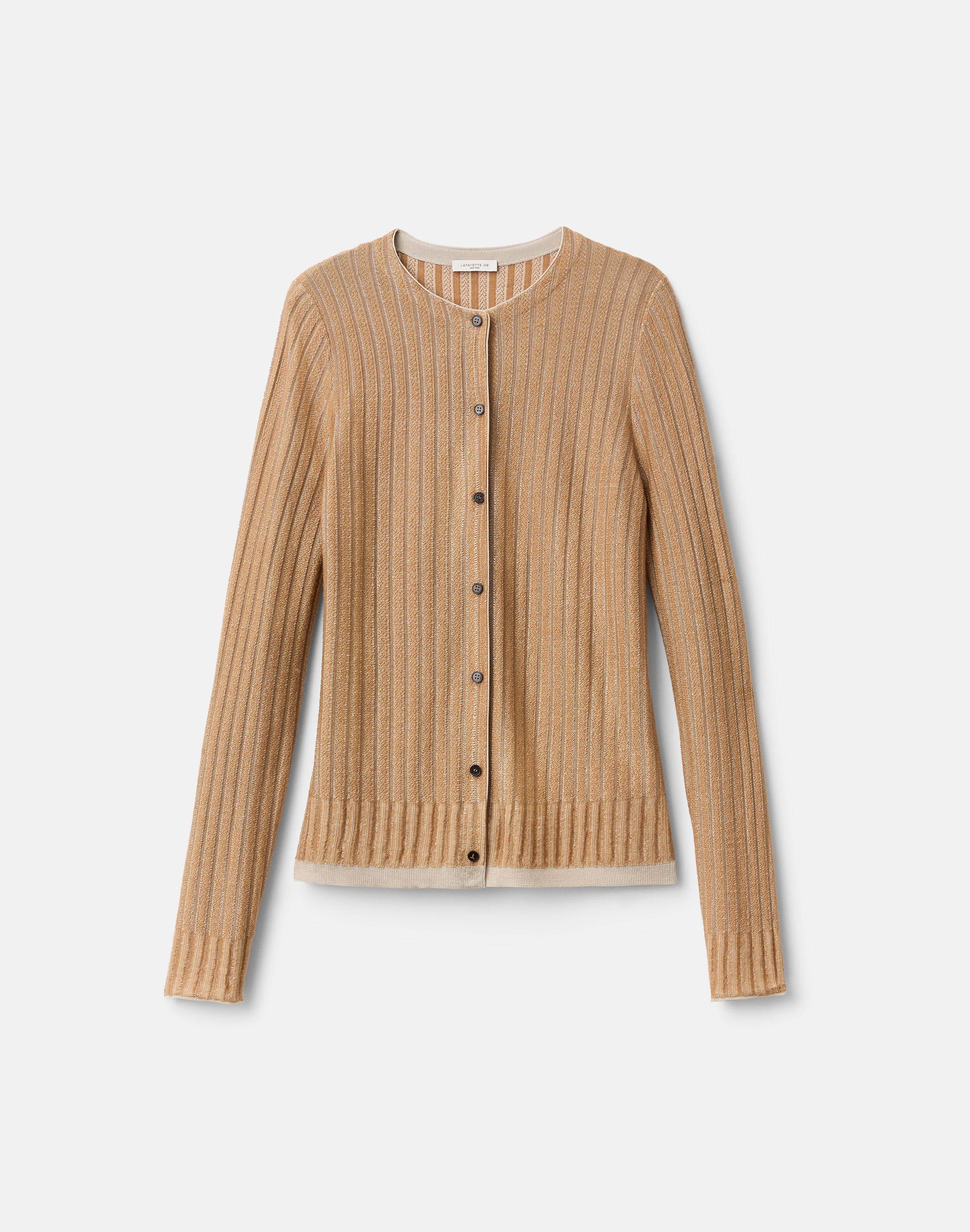 Stripe Jacquard Cashmere-Viscose Cardigan