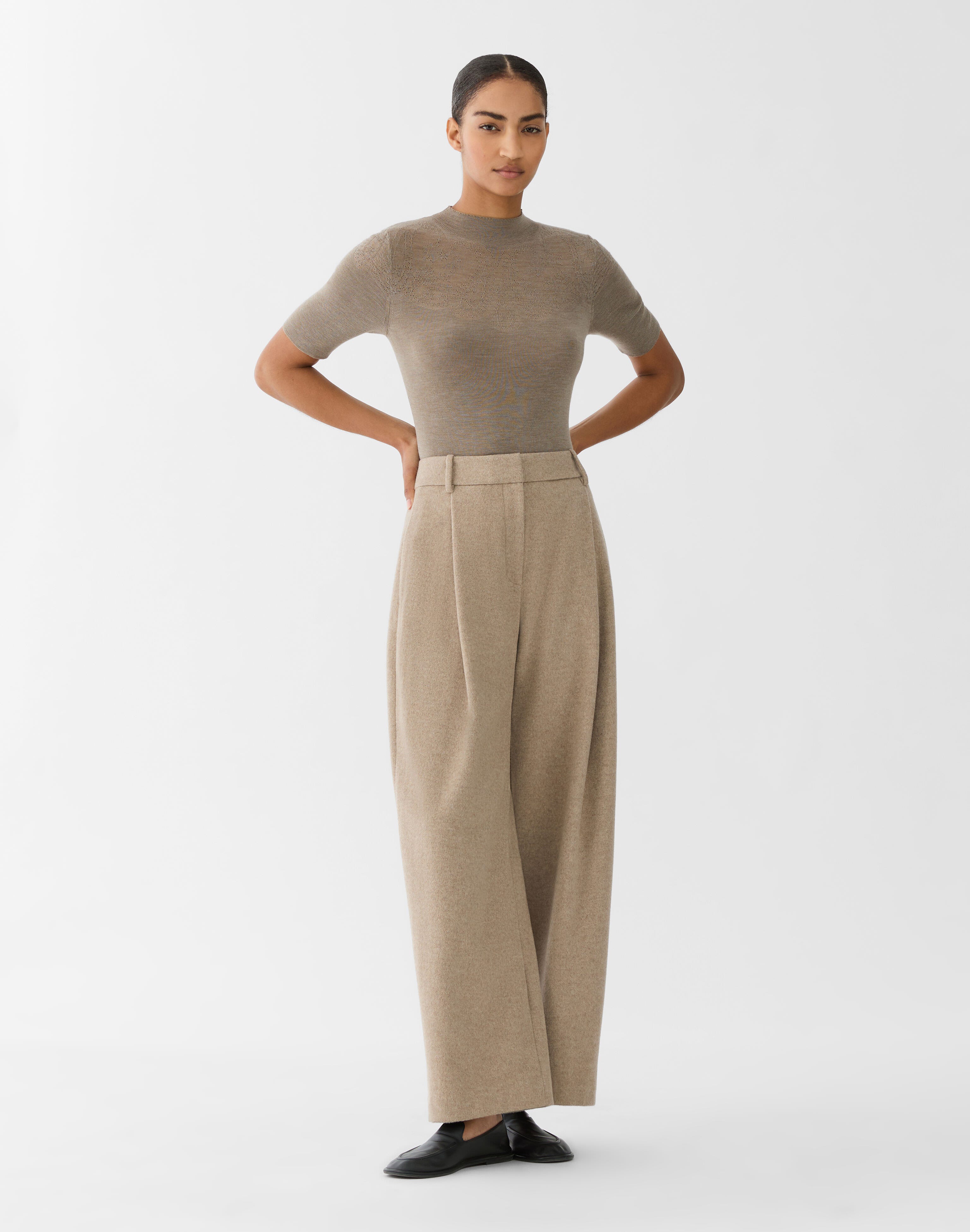 Superfine Merino Wool Ribbed Illusion Sweater